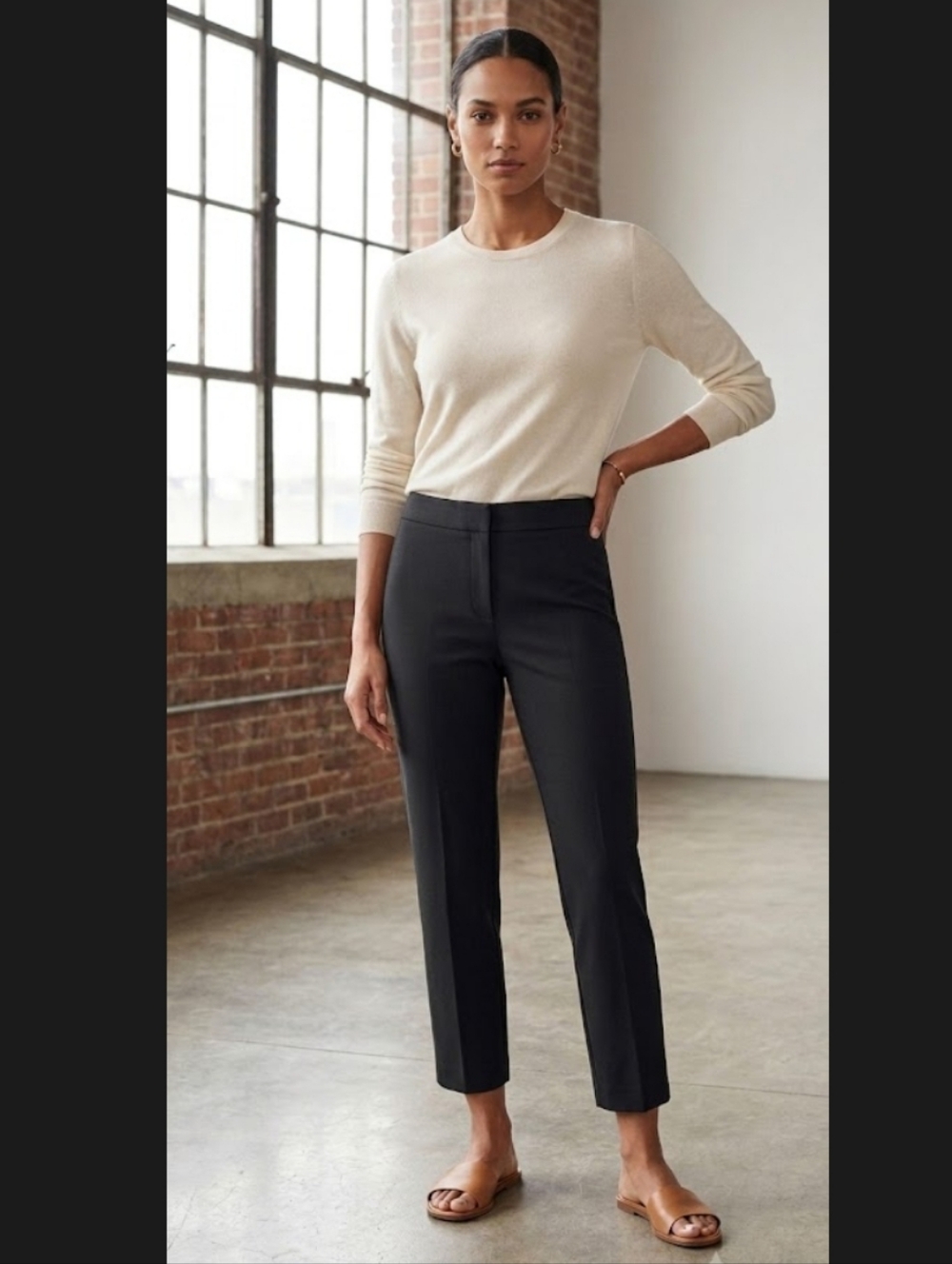Michael‎ Kors Black Flat Front Crop Pants Size 10